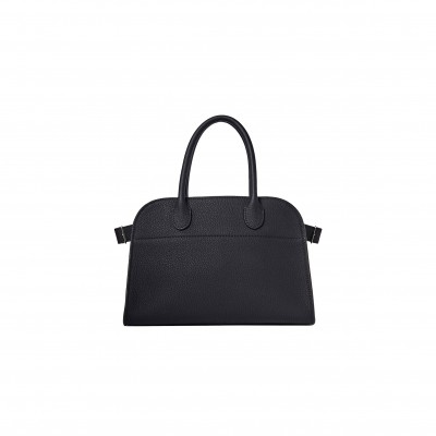 THE ROW SOFT MARGAUX 12 BAG IN LEATHER BLACK W1586L133BLPL (30*23*19cm)